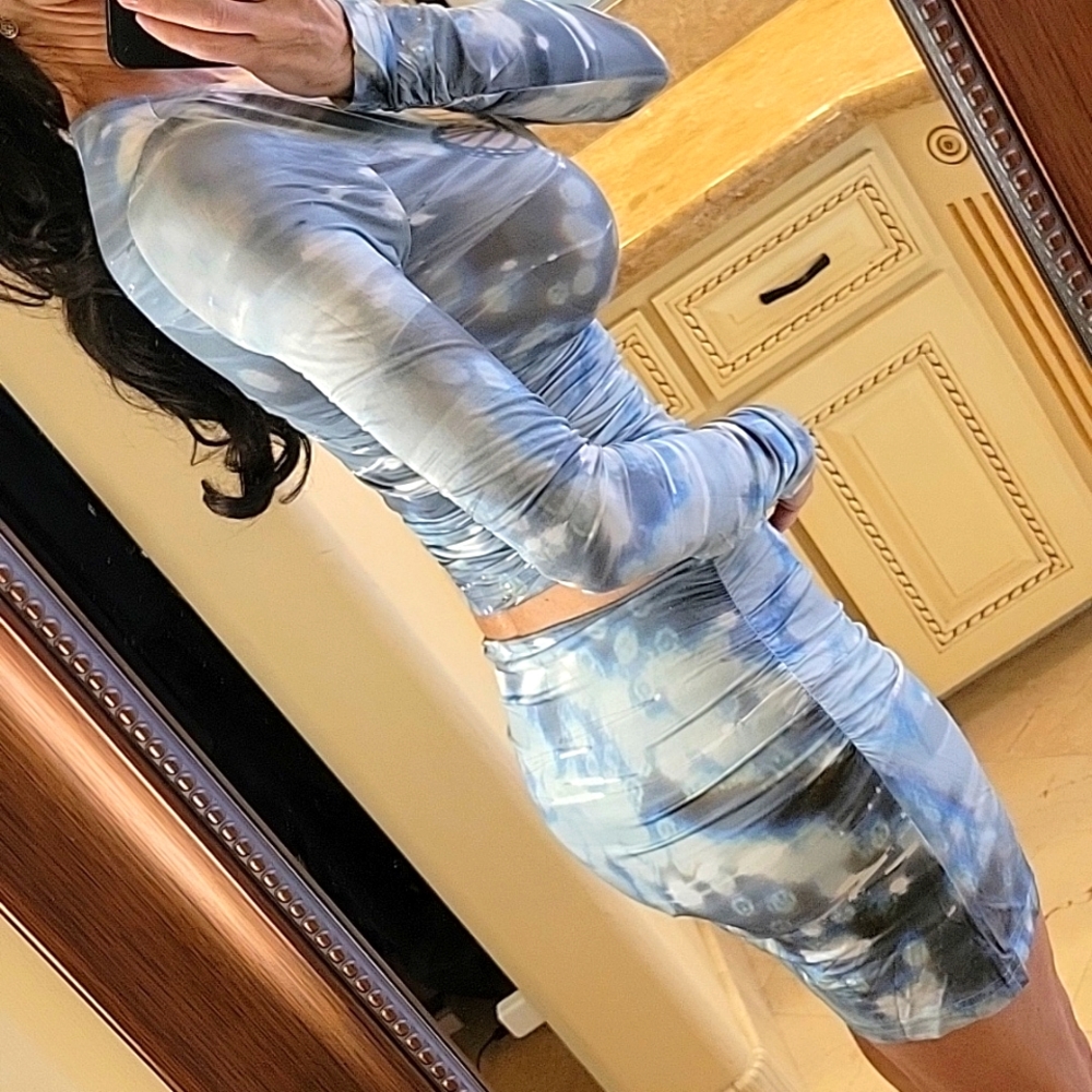 Tiger Mist Nandi Water Print Top & Matching Skirt, XS - Picture 2 of 16